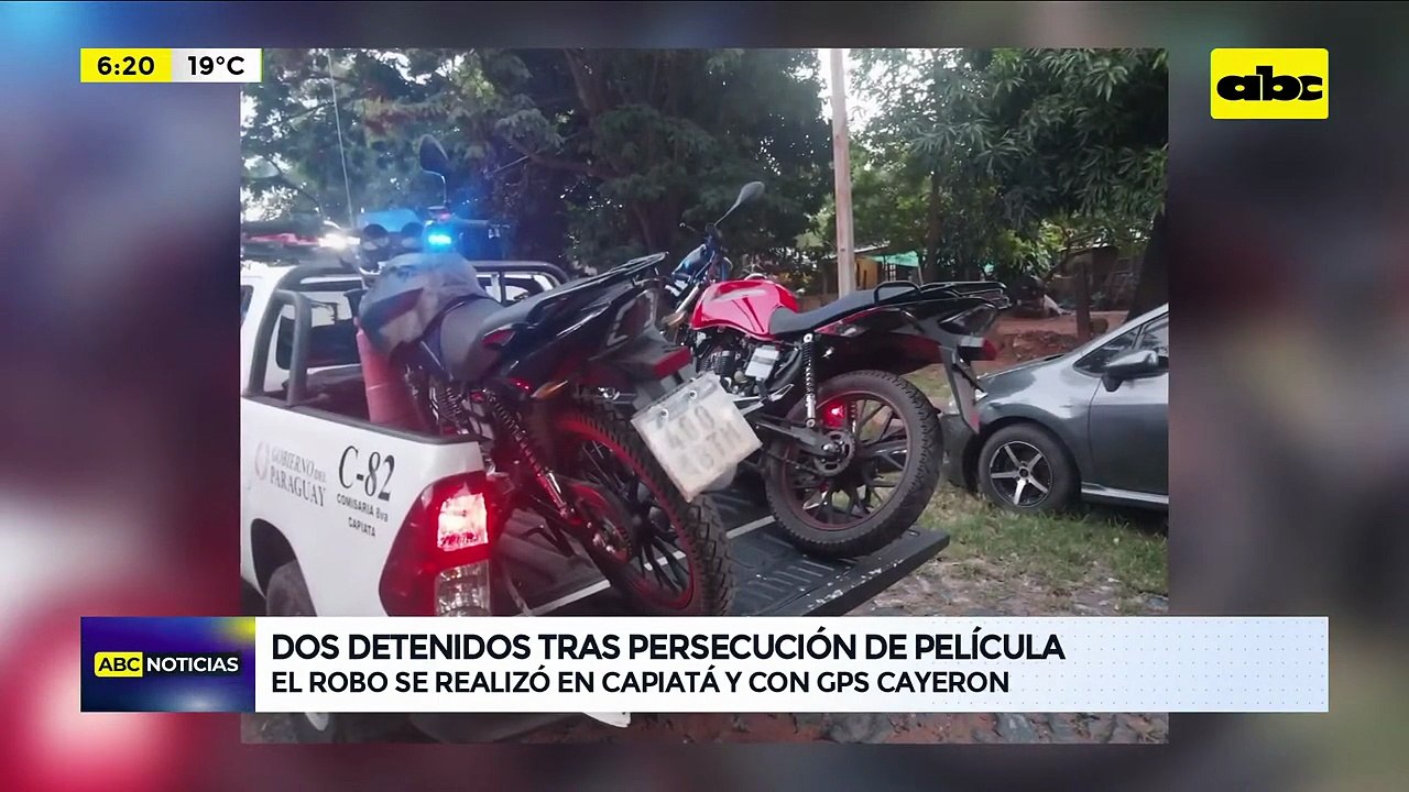 Robaron una motocicleta en Capiatá y tras persecución fueron detenidos en San Antonio