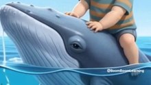 Baby Riding a Giant Friendly Whale! 🐋 (Look at him splash! 🌊) #Whale #BabyLearning #OceanAnimals