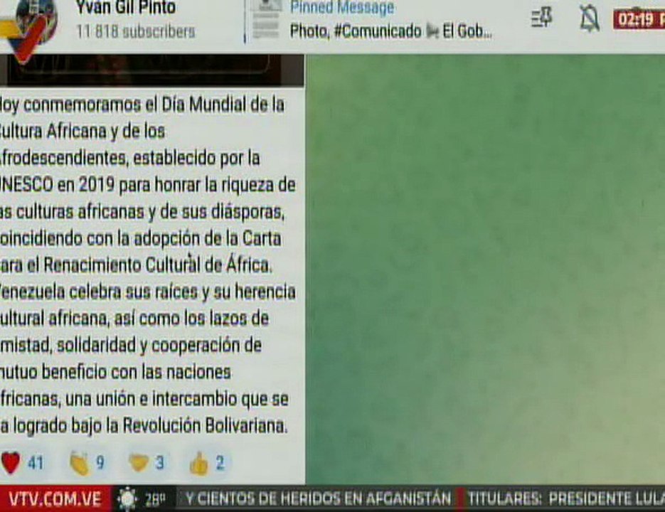 Gobierno Bolivariano conmemora el Día Mundial de la Cultura Africana