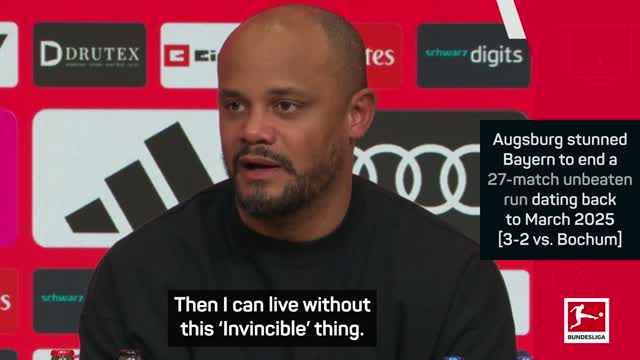 Kompany insists Bayern can live without invincible season