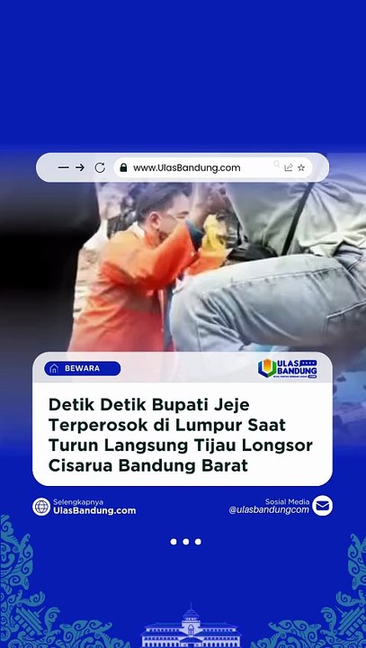 Detik Detik Bupati Jeje Terperosok Saat Tinjau Lokasi Longsor Cisarua Bandung Barat