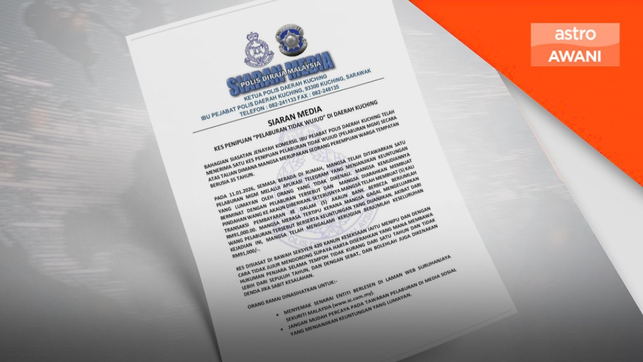Wanita rugi RM91,000 akibat pelaburan tidak wujud
