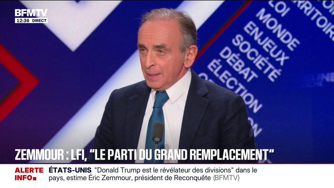 "Monsieur Mélenchon est aujourd'hui le porte-drapeau de la contre-colonisation", estime Éric Zemmour, président de "Reconquête!"