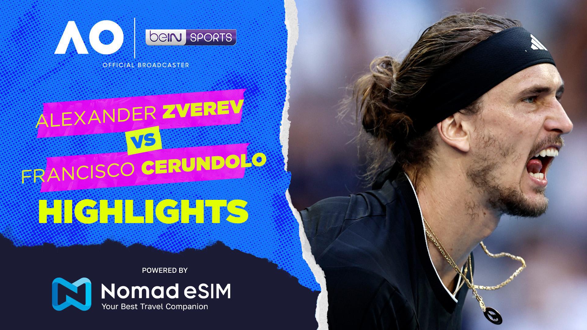 Alexander Zverev vs Francisco Cerundolo | Match Highlights | Australian Open 2026