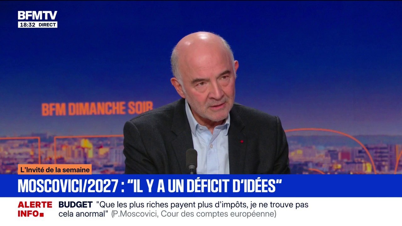 Présidentielle 2027: pour Pierre Moscovici, membre de la Cour des comptes européenne, "il y a un déficit d'idées"