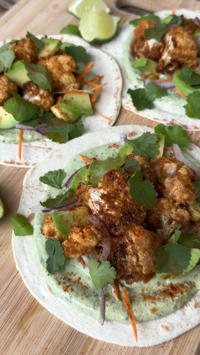 1 signe astro = 1 recette : BÉLIERS ♈️  Mini tacos de chou fleur crousti 🌮