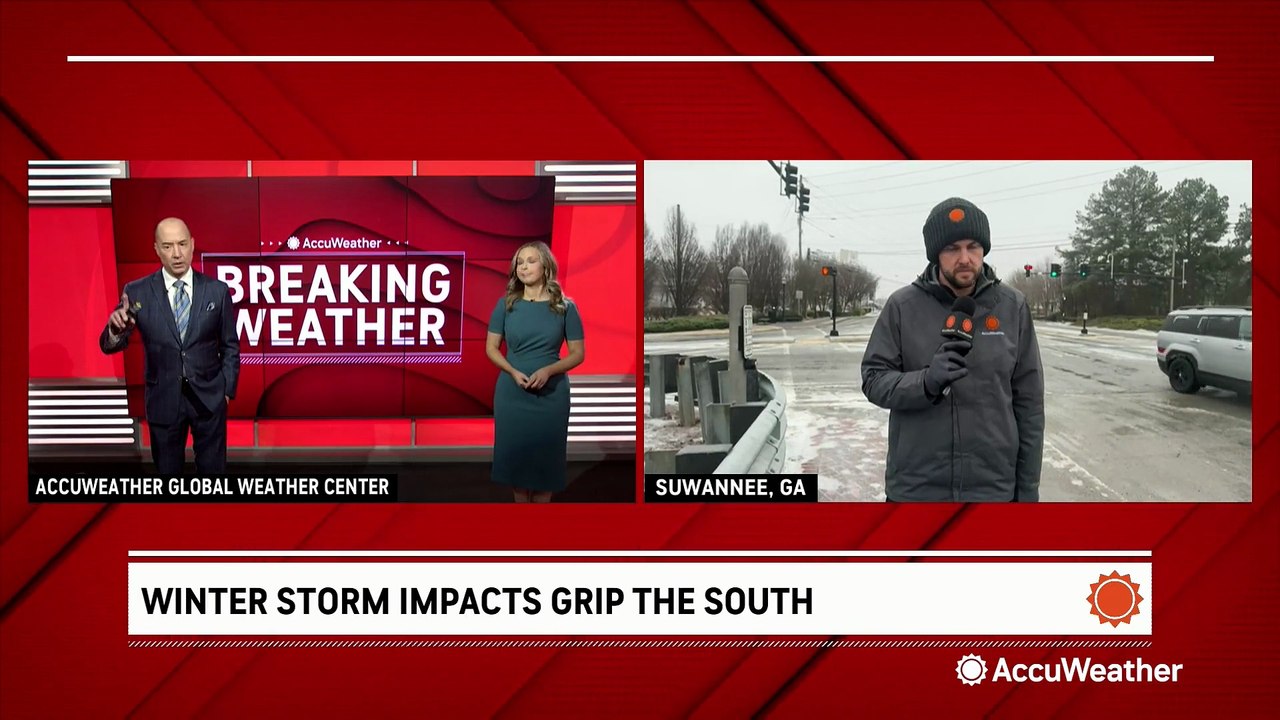 Freezing rain and sleet cause spinouts and crashes in Georgia