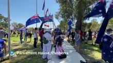 Protesters clash over national holiday at Parliament House