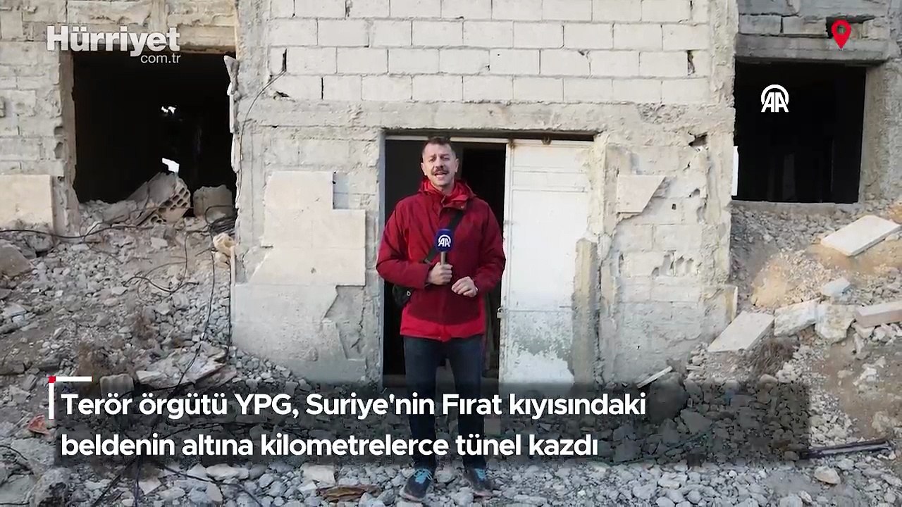 Terör örgütü YPG, Suriye'nin Fırat kıyısındaki beldenin altına kilometrelerce tünel kazdı