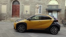 The new Toyota Aygo X GR SPORT in Mustard Driving Video