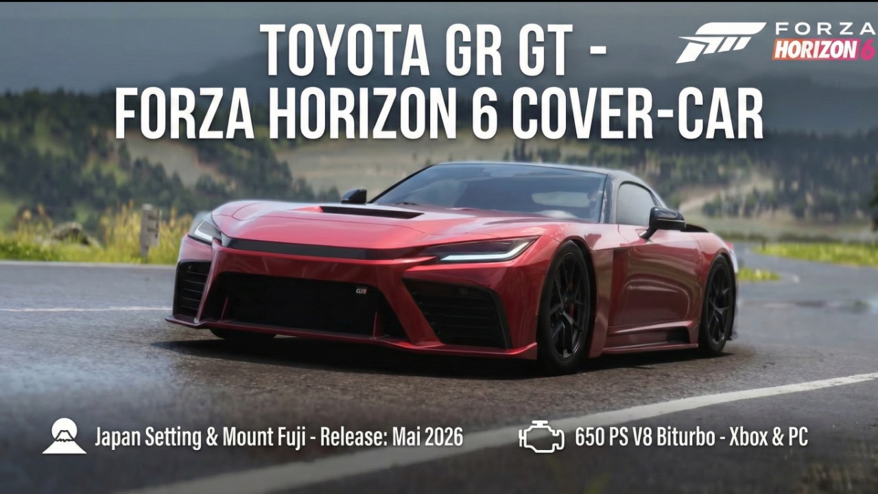 Mount Fuji, Land Cruiser & GR GT auf dem neuen Forza-Cover