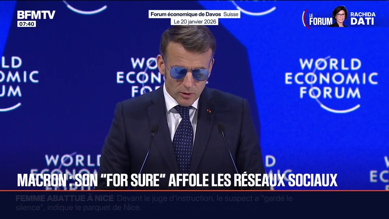 Le "for sure" d'Emmanuel Macron, prononcé lors de son discours au forum économique de Davos, affole les réseaux sociaux