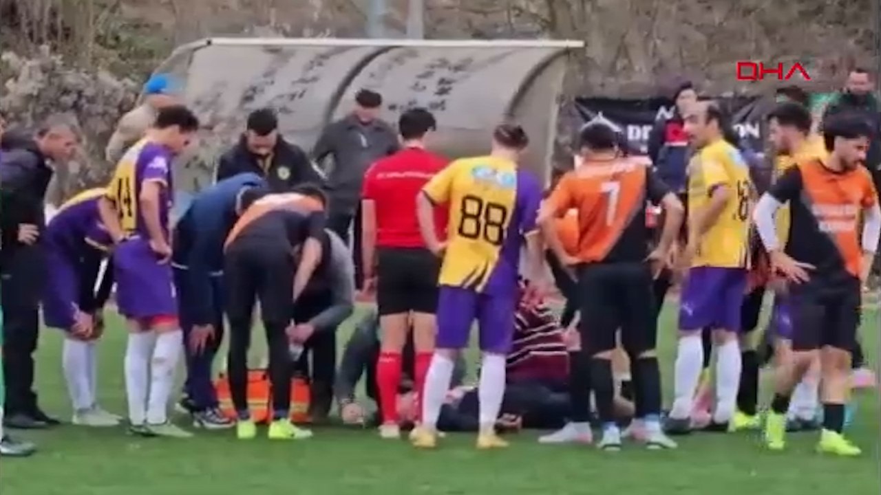 Amatör lig maçında, futbolcunun dili boğazına kaçtı