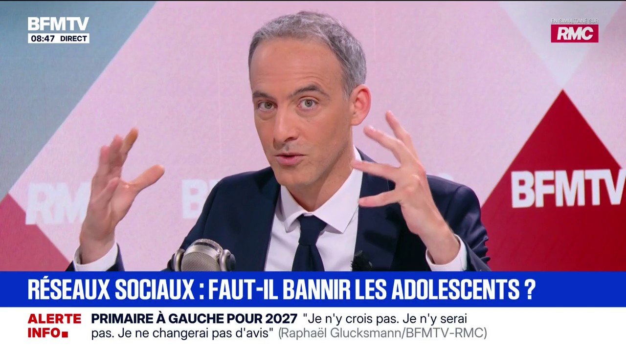 Tiktok est "une sorte de Fentanyl, de drogue qui est en train de vraiment pourrir l'esprit de nos mômes", déclare Raphaël Glucksmann ("Place Publique")
