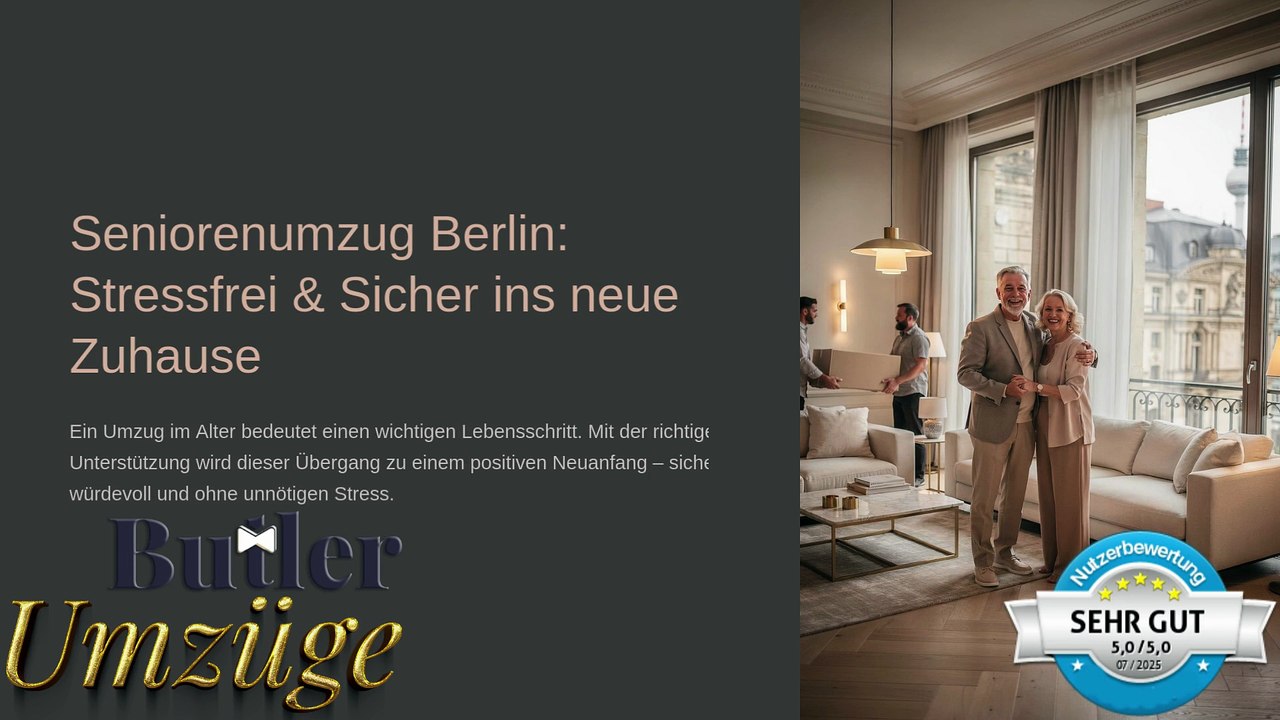 Seniorenumzug - Stressfrei & Sicher ins neue Zuhause mit Butler Umzüge GmbH