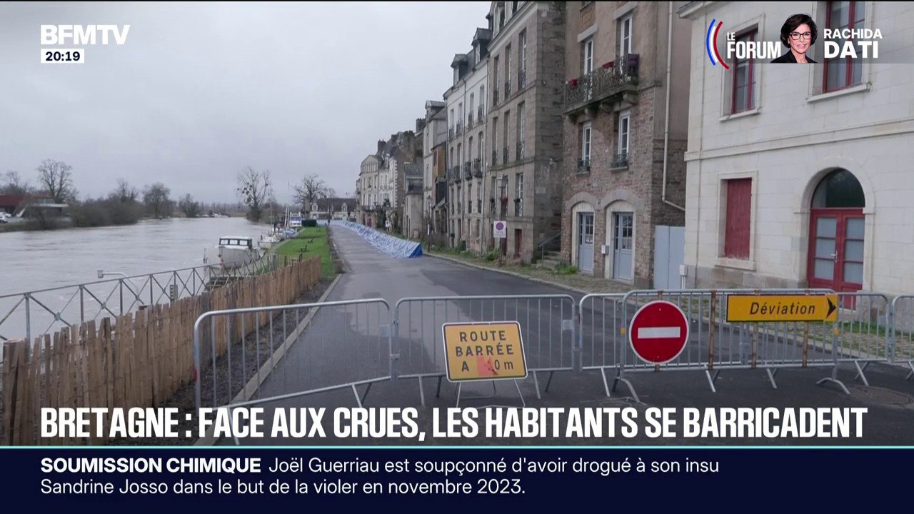 Crues en Bretagne: les habitants se barricadent, les autorités appellent à la vigilance