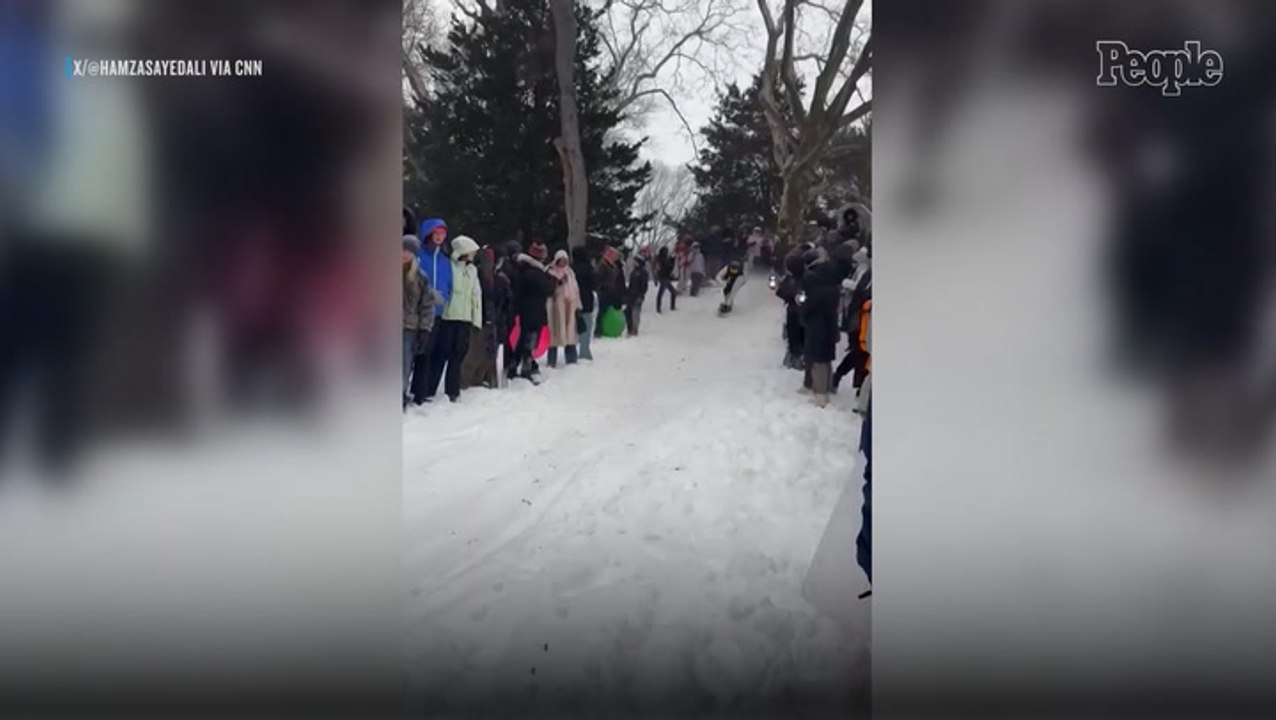 Shaun White Shreds in Central Park and Surprises NYC Snow Lovers with Snowboarding Jump Over Shane Gillis