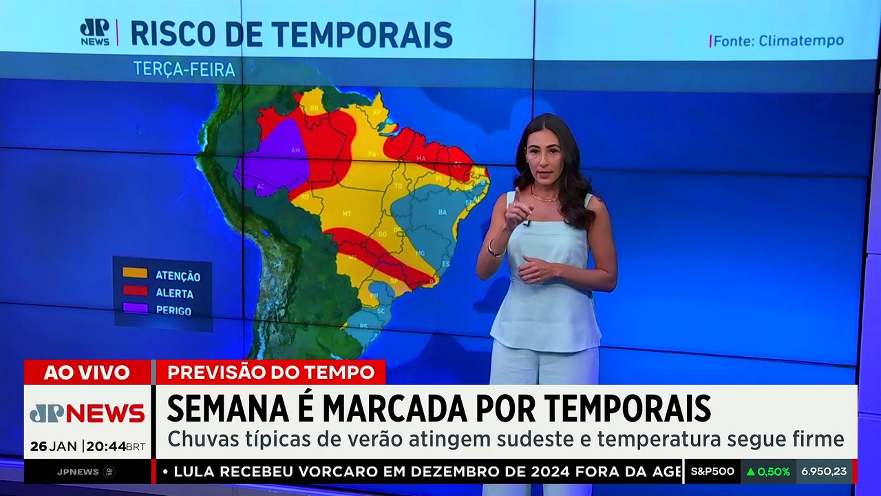 Previsão do Tempo: Semana será de alerta para temporais e acumulados de chuva