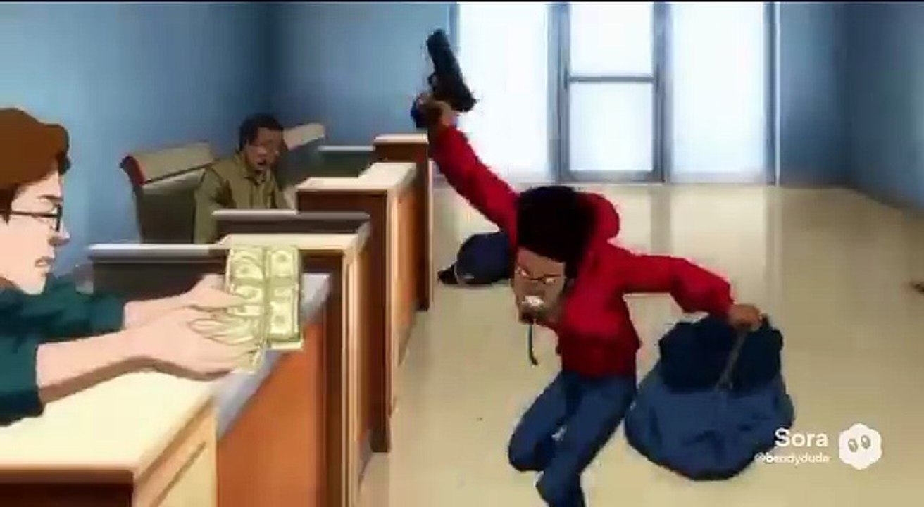 Gregory robs the bank and gets arrested and gets grounded