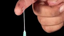 ASMR syringe under index finger skin CLOSE-UP ( macro - zoom in) #asmr #asmrsounds #closeup