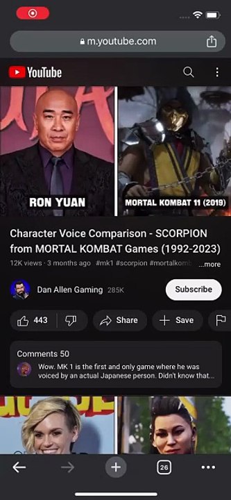 Mortal Kombat Voice Actor Scorpion (1992-2023) #videogames#mortalkombat