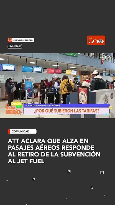 ATT aclara que alza en pasajes aéreos responde al retiro de la subvención al jet fuel