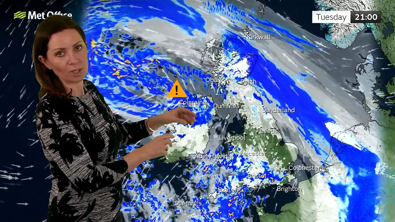 Met Office Tuesday Evening Weather Forecast 27/01/2026