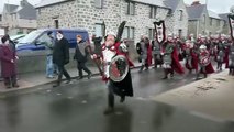 The Up Helly Aa festival takes place on the Shetland Isles