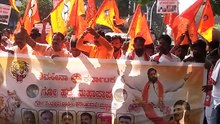 Gulb, Karnataka Shiv Sena Protest Rally against Cow Killers & Slaughterhouses. #ytshort #protest #rally #againstcowkillers #slaughterhouse.