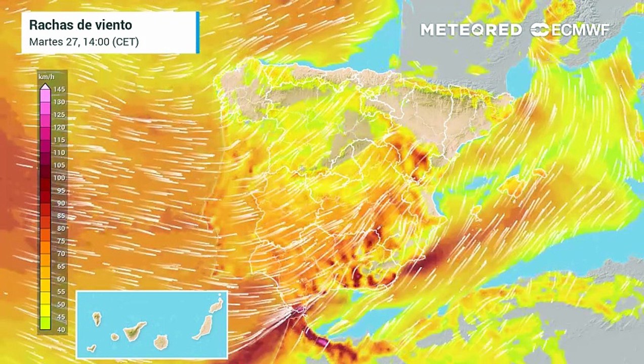 Borrasca Kristin: inminentes las rachas de viento de 90 km/h o más