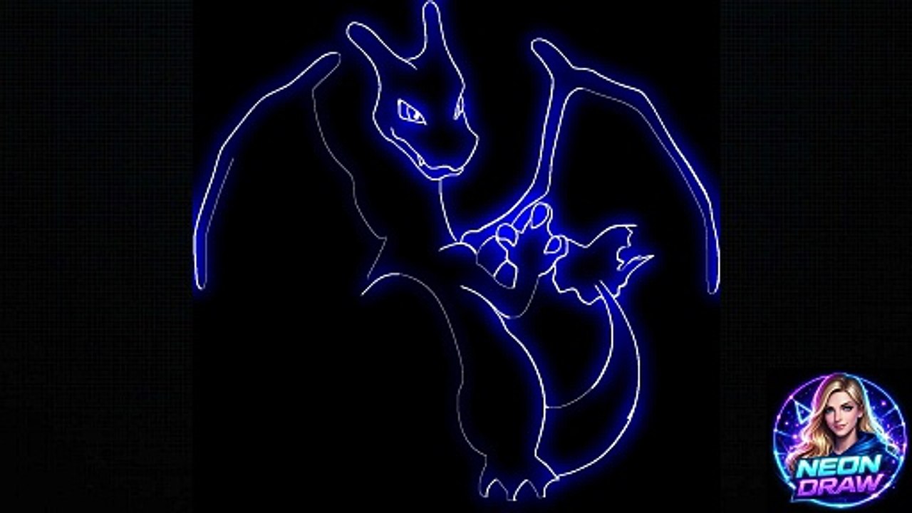 Charizard neon draw