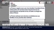La réaction du ministère des Affaires étrangères après la mort de trois touristes français dans un naufrage au large d'Oman