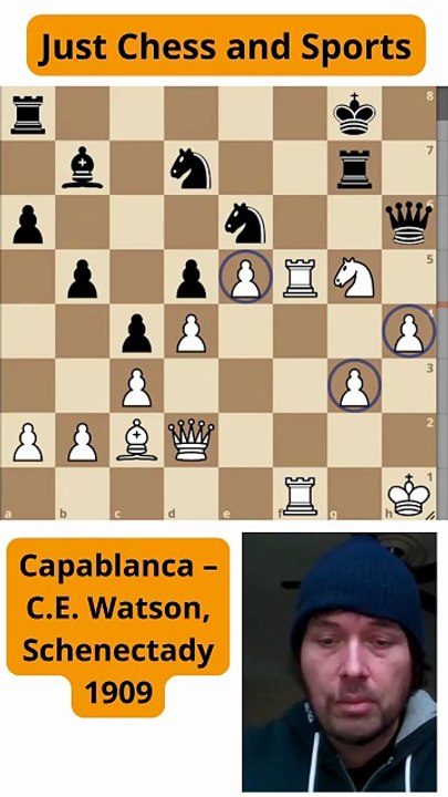 Capablanca vence a Watson con tres peones pasados (1909)