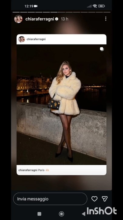 chiara Ferragni story da parigi