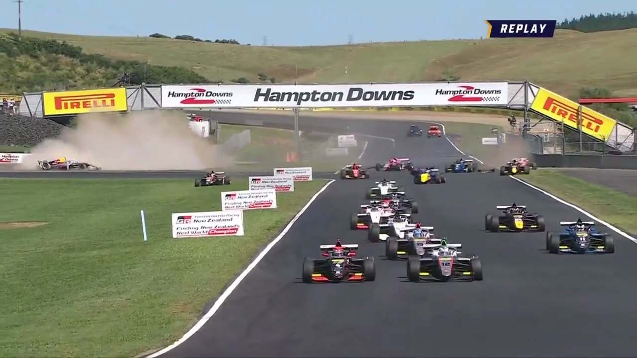 Formula Regional Oceania Trophy 2026 Hampton Downs Race 4 Start Big Crash
