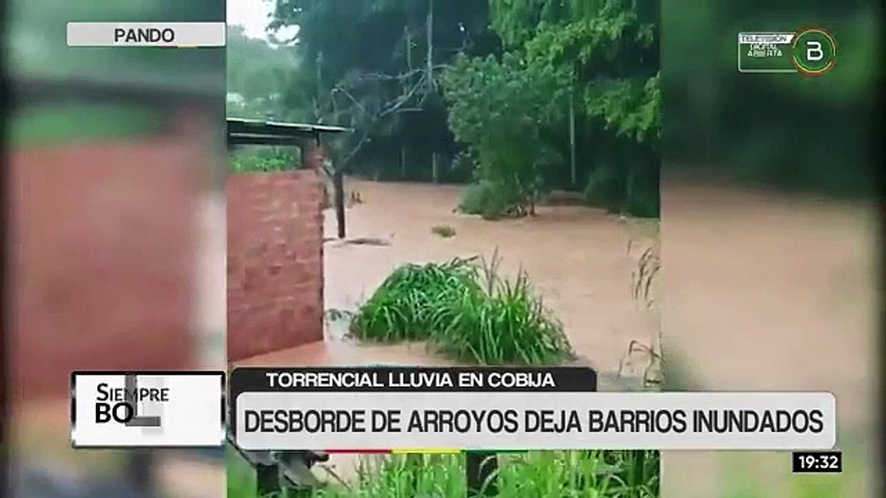 Siete barrios de Cobija quedan inundados por las intensas lluvias