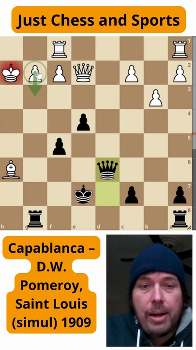 Pomeroy vence a Capablanca con el jaque mate de la escalera (1909)