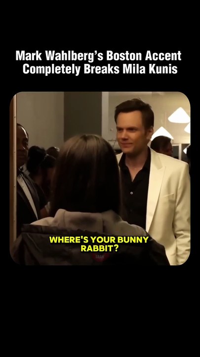 Mila Kunis laughing at How Mark Wahlberg Says Bear #shorts