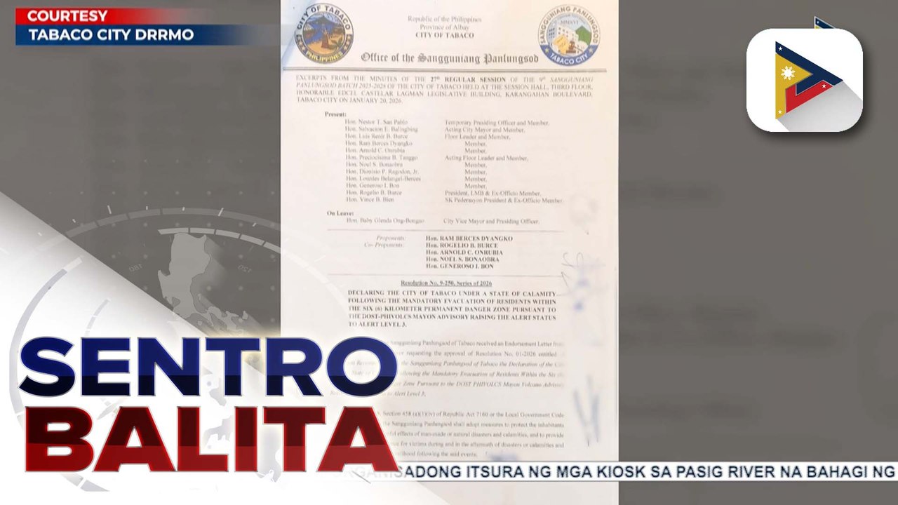 Tabaco City sa Albay, isinailalim na sa state of calamity