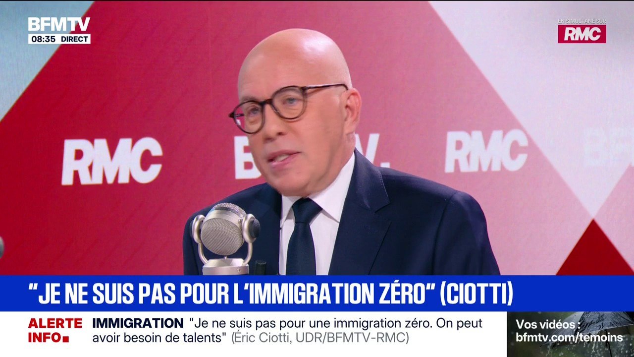 Immigration: pour Éric Ciotti (UDR), Gérald Darmanin, "quand il est au pouvoir, ne fait pas ce qu'il dit"