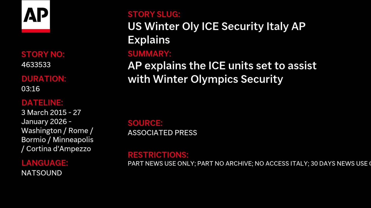 AP explains the ICE units set to assist with Winter Olympics Security
