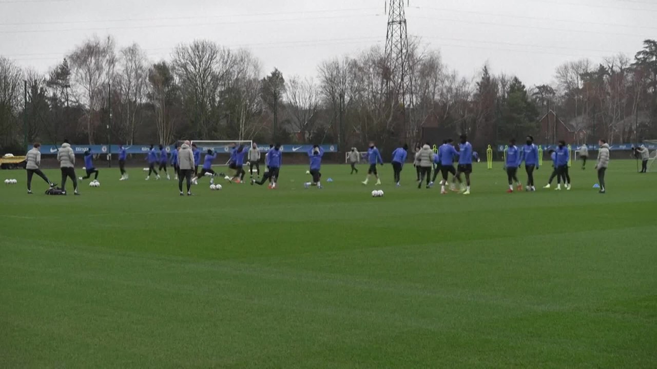 Chelsea train ahead of Champions League clash at Napoli