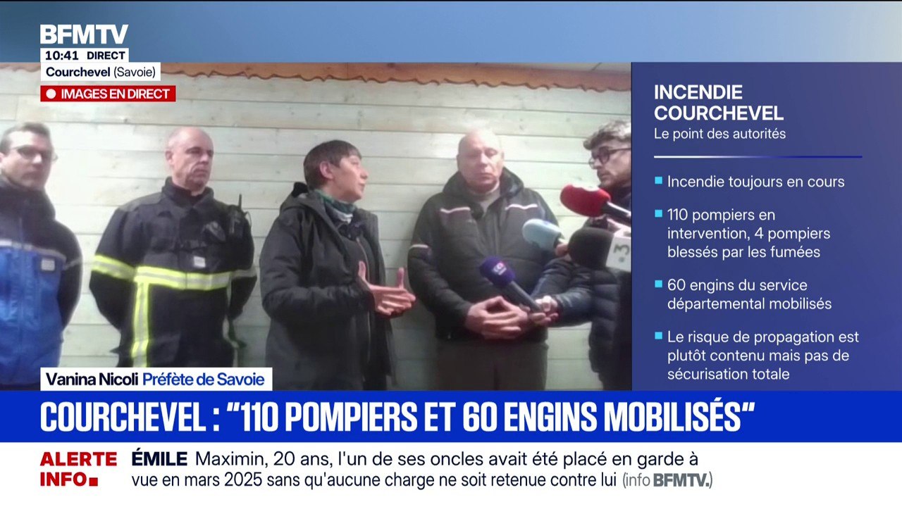 Incendie à Courchevel: "Quatre pompiers ont été légèrement blessés", précise la préfète de Savoie, Vanina Nicoli