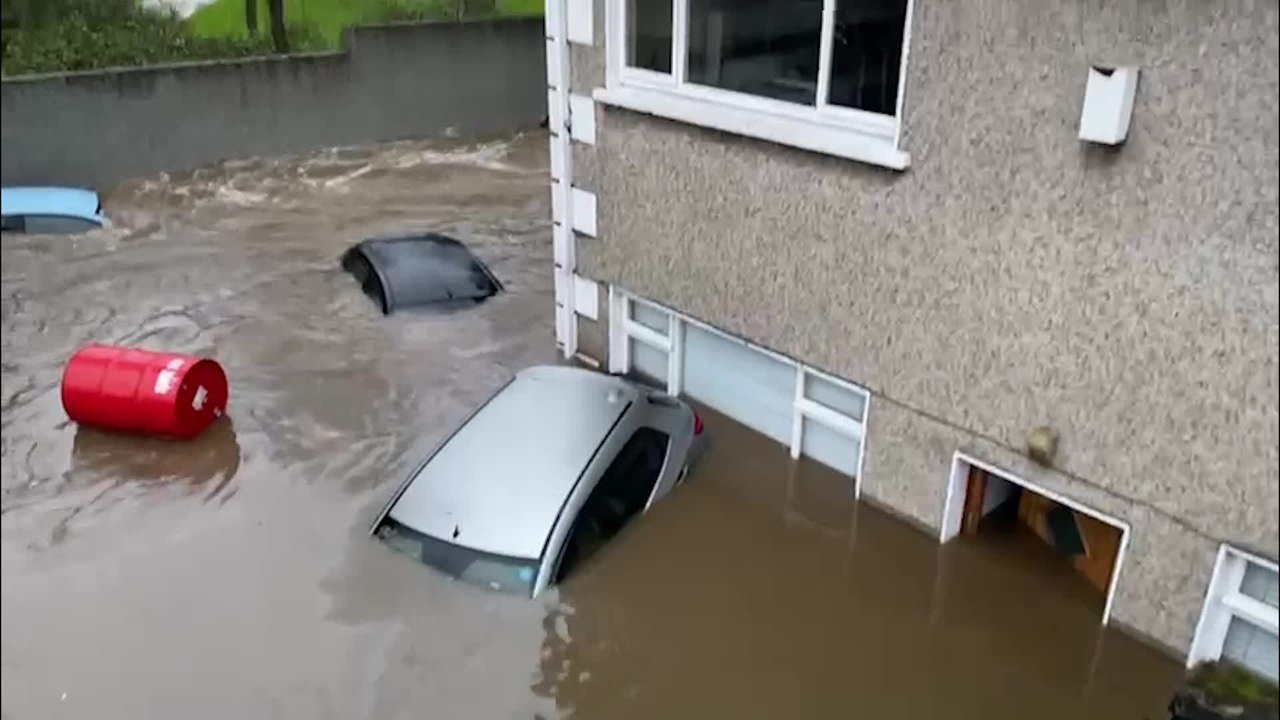 Flooding in Dublin as as Storm Chandra hits island of Ireland