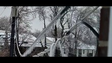 Heavy ice accumulation during winter storm in Kentucky, USA