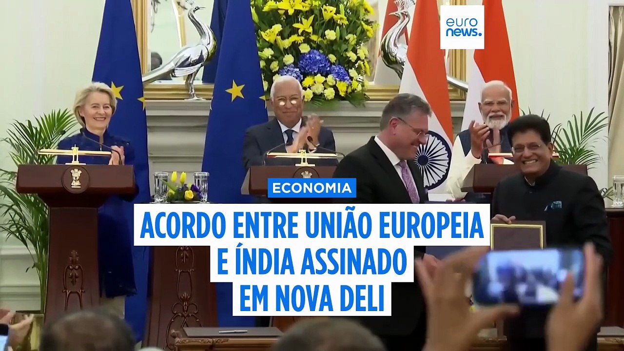 Exclusivo: acordo UE-Índia mostra que "parceiros fiáveis podem trabalhar para o bem", diz António Costa à Euronews