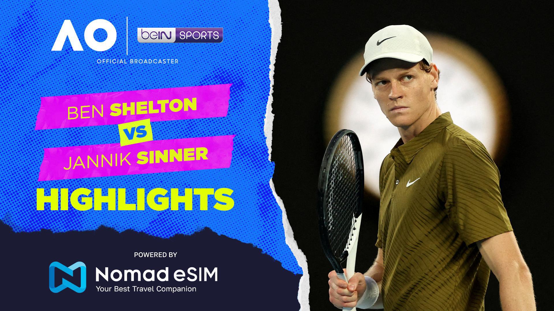 Ben Shelton vs Jannik Sinner | Match Highlights | Australian Open 2026