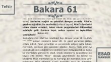 Esad Mansur - Bakara Suresi Tefsiri 61