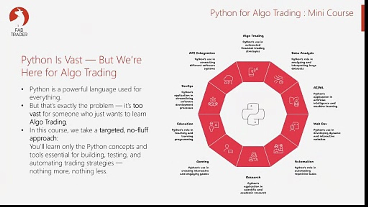 Learn Python for Algo Trading - Curated beginner course