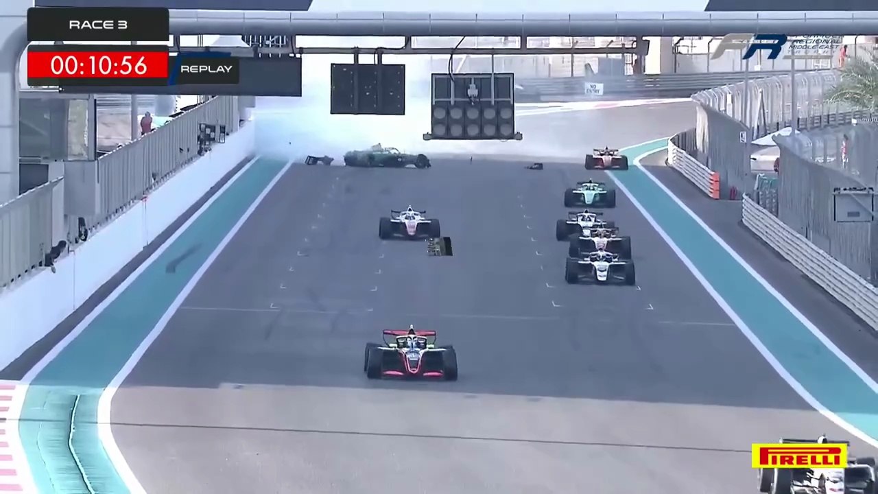Formula Regional Middle East Trophy 2026 Abu Dhabi Race 3 Maschio Big Crash